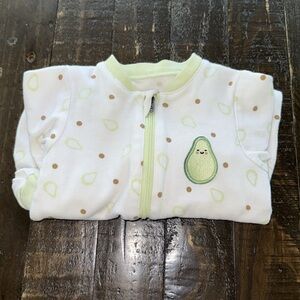 🍄3M Tuffy Avocado Print Kids One Piece sleepers like new organic cotton Vintage